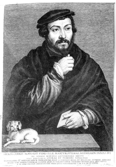 Portrait of Sir Thomas More, Engraved by Lucas Vorstermans by Hans Holbein der Jüngere
